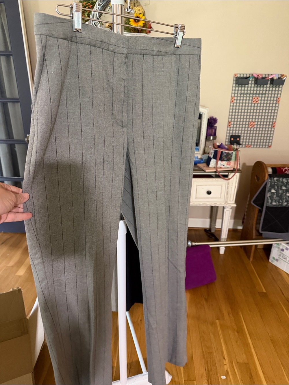 Christopher & Banks Gray Pinstripe Trousers